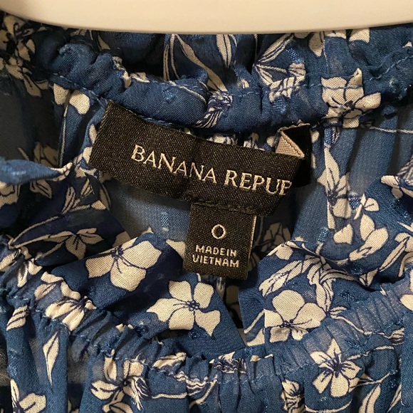 Banana Republic Blue Floral Dress Size 0 - Picture 5 of 8